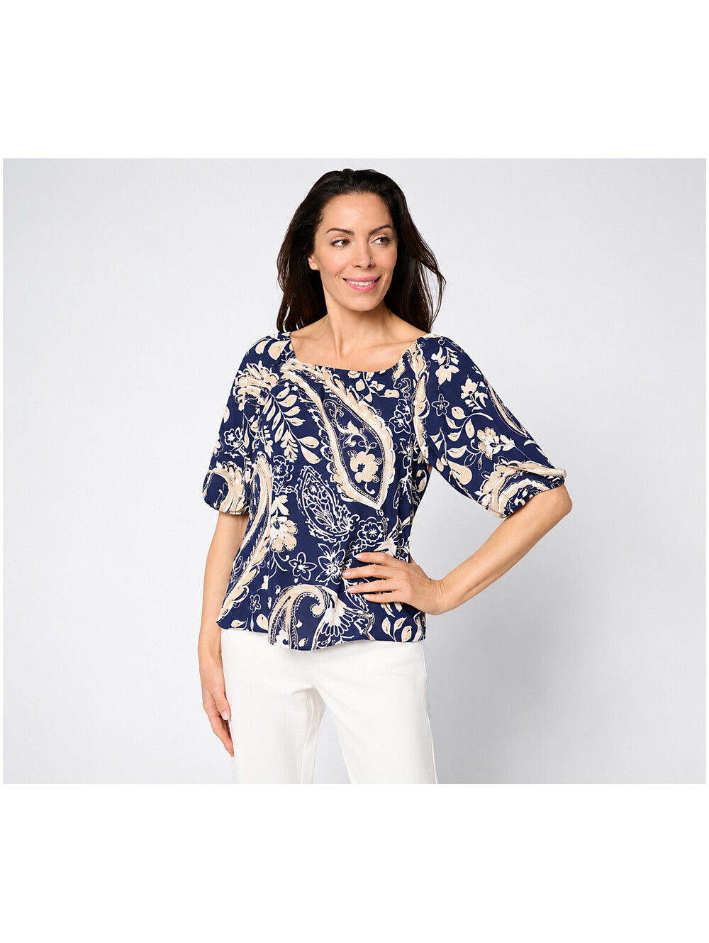 BEAUTIFUL by Lawrence Zarian Georgette Picture Perfect Paisley Blouse, XX-Small